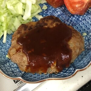 ＊ケチャップ＆お好み焼きソース味のハンバーグ＊